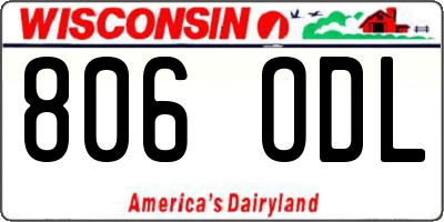 WI license plate 806ODL
