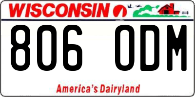 WI license plate 806ODM