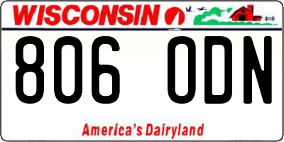 WI license plate 806ODN