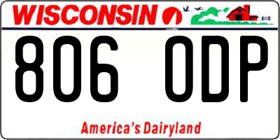 WI license plate 806ODP