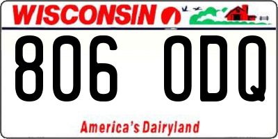 WI license plate 806ODQ