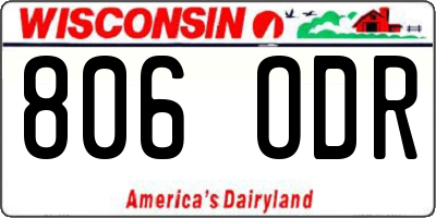 WI license plate 806ODR