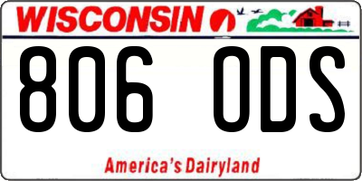 WI license plate 806ODS
