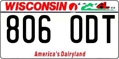WI license plate 806ODT