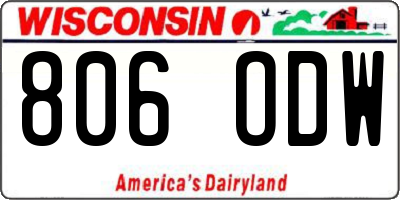WI license plate 806ODW