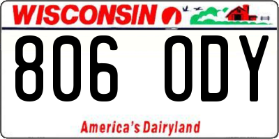 WI license plate 806ODY
