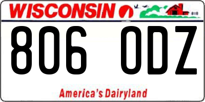 WI license plate 806ODZ