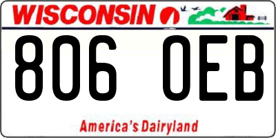 WI license plate 806OEB