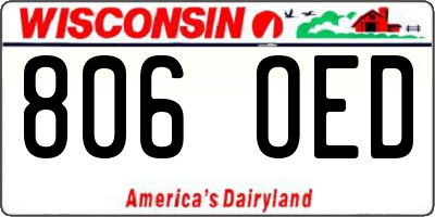 WI license plate 806OED