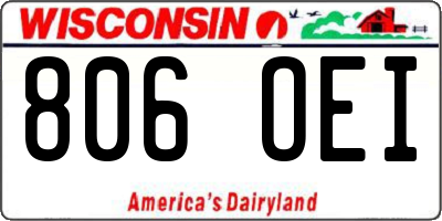 WI license plate 806OEI