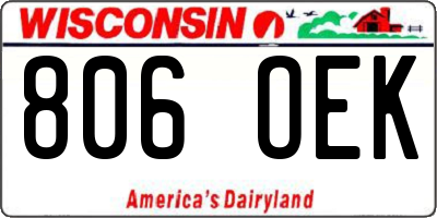 WI license plate 806OEK