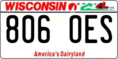 WI license plate 806OES