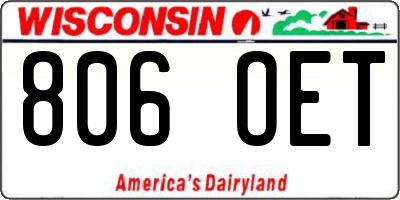WI license plate 806OET