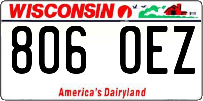 WI license plate 806OEZ