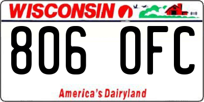 WI license plate 806OFC