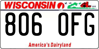 WI license plate 806OFG