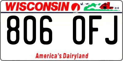WI license plate 806OFJ