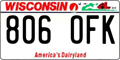 WI license plate 806OFK
