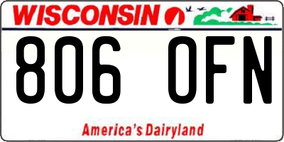 WI license plate 806OFN