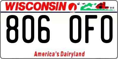 WI license plate 806OFO