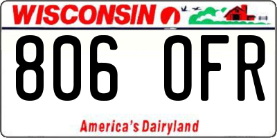 WI license plate 806OFR