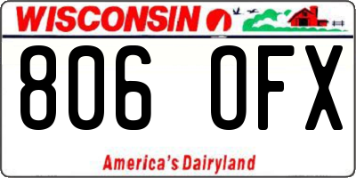 WI license plate 806OFX