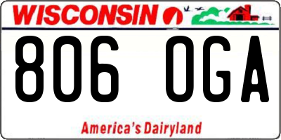 WI license plate 806OGA