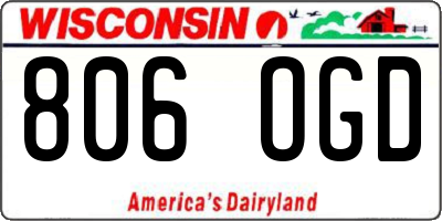 WI license plate 806OGD
