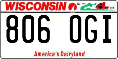 WI license plate 806OGI