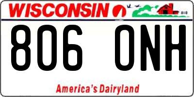 WI license plate 806ONH