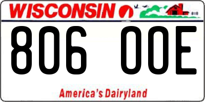 WI license plate 806OOE
