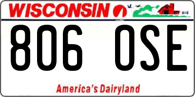 WI license plate 806OSE