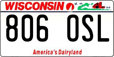 WI license plate 806OSL