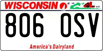 WI license plate 806OSV