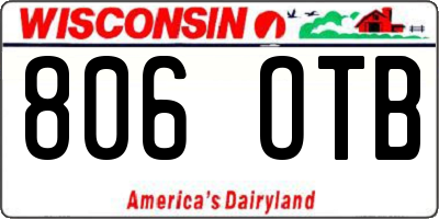WI license plate 806OTB