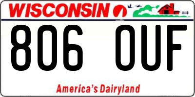 WI license plate 806OUF