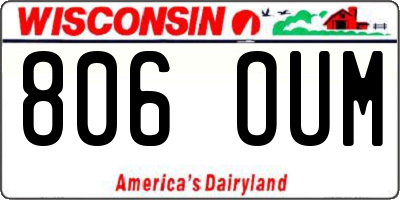 WI license plate 806OUM