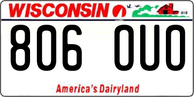WI license plate 806OUO
