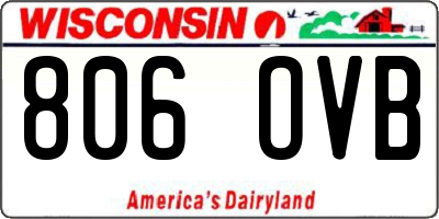 WI license plate 806OVB