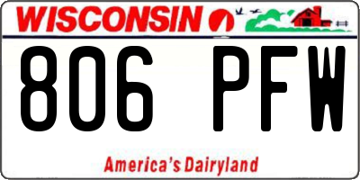 WI license plate 806PFW