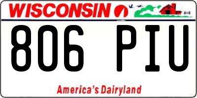 WI license plate 806PIU