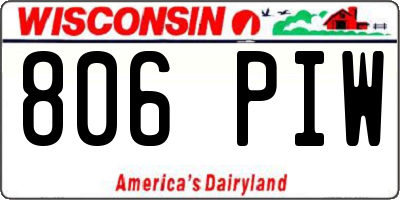 WI license plate 806PIW