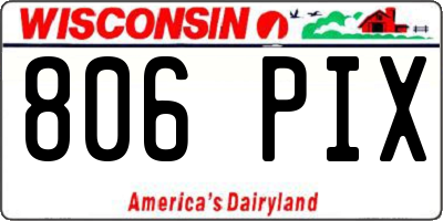 WI license plate 806PIX