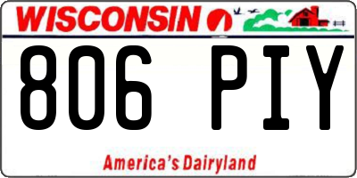 WI license plate 806PIY