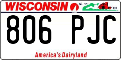 WI license plate 806PJC