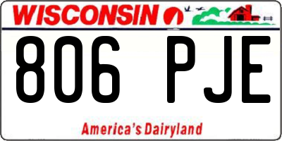 WI license plate 806PJE