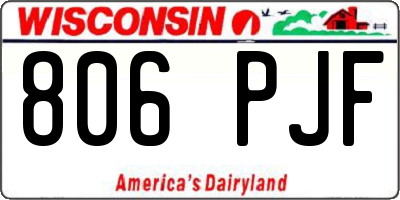 WI license plate 806PJF