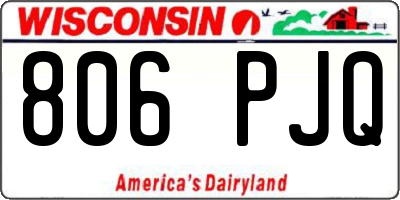 WI license plate 806PJQ