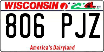 WI license plate 806PJZ