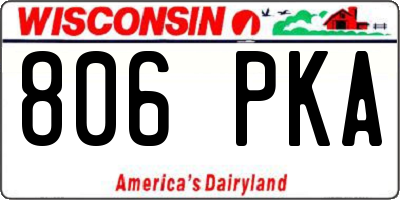 WI license plate 806PKA